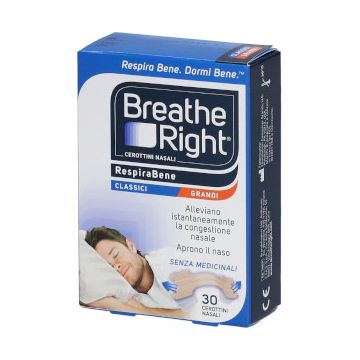 Breathe Right Classici 30 cerotti nasali grandi